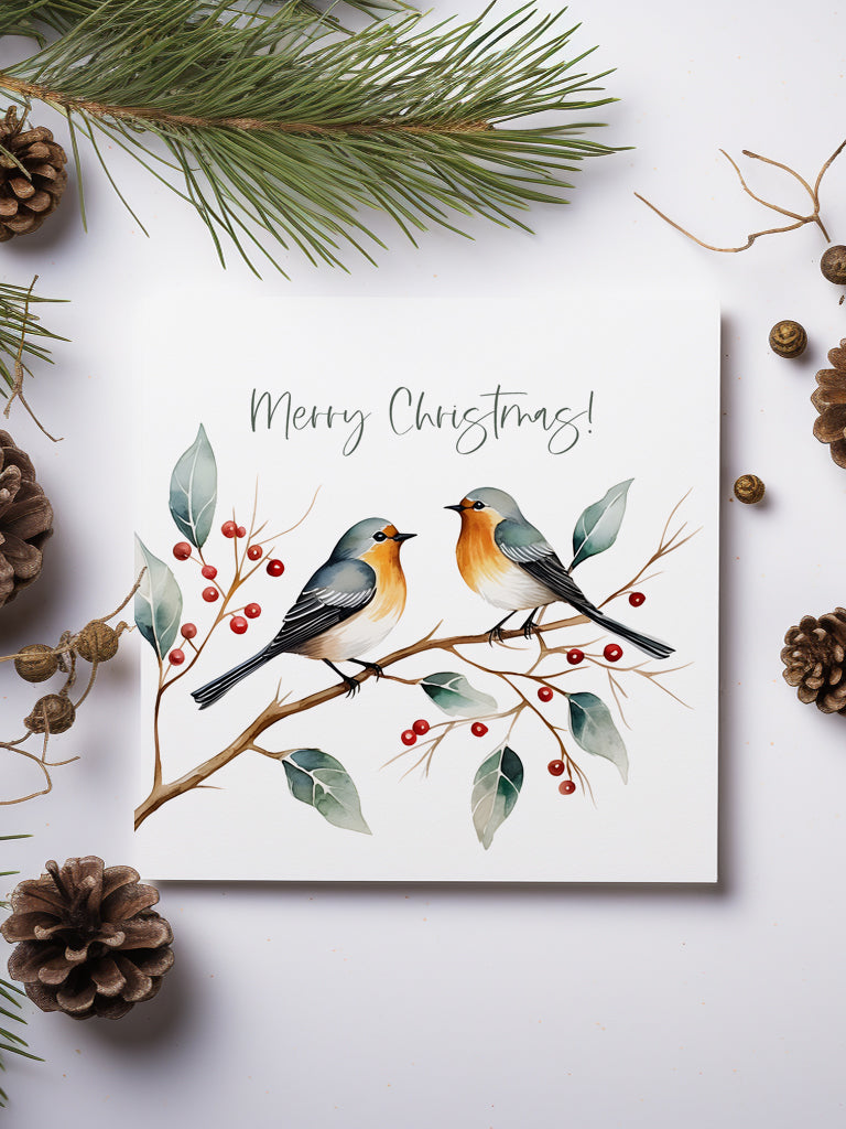 Christmas Birds Greeting Card