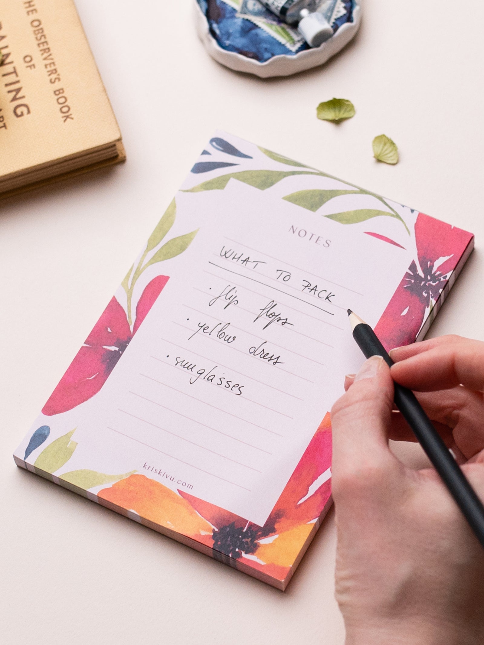 Flowers illustration notepad