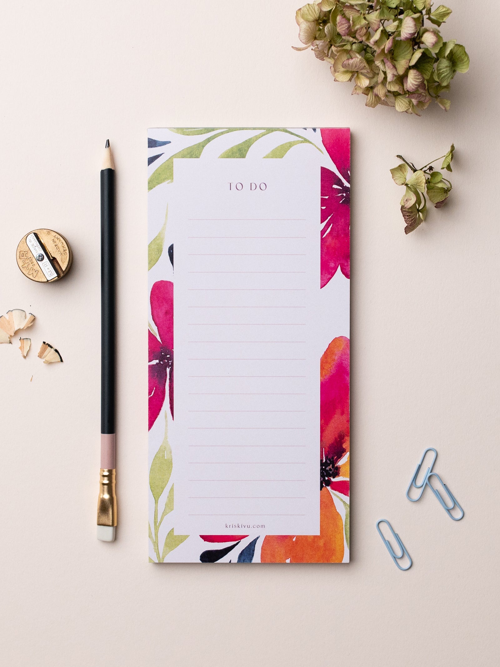 Flowers to do list pad