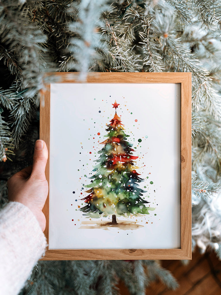 Colorful Christmas Tree Art Print